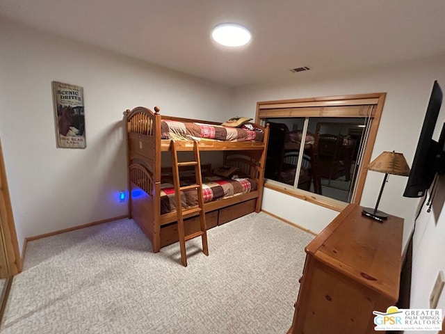 bedroom with carpet floors