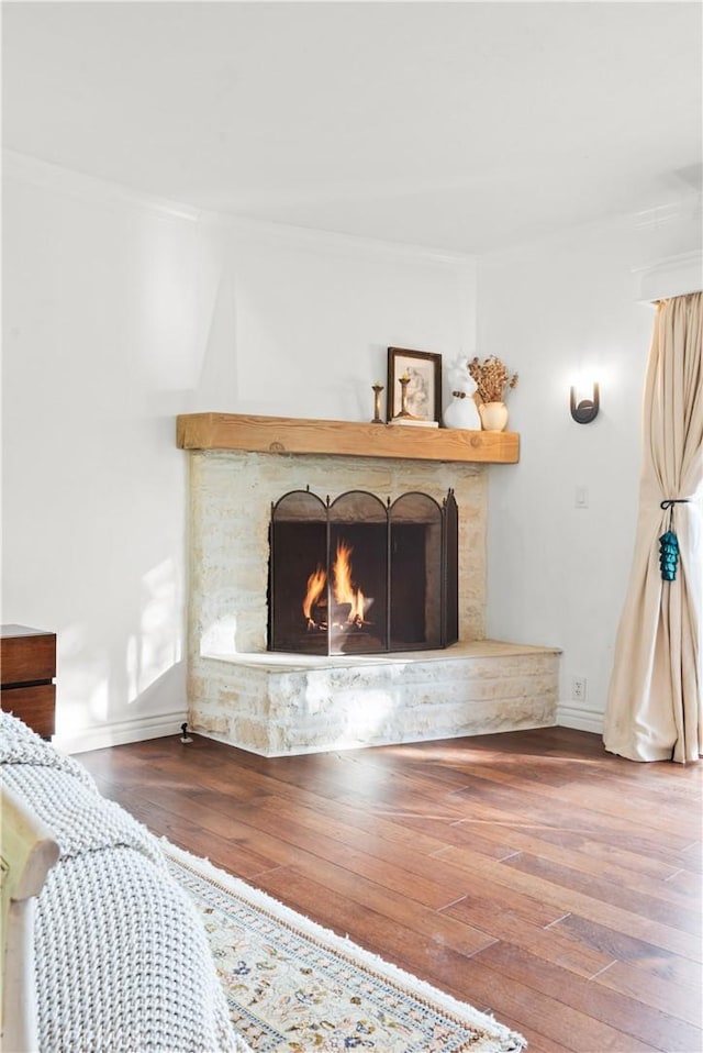 interior details with hardwood / wood-style flooring