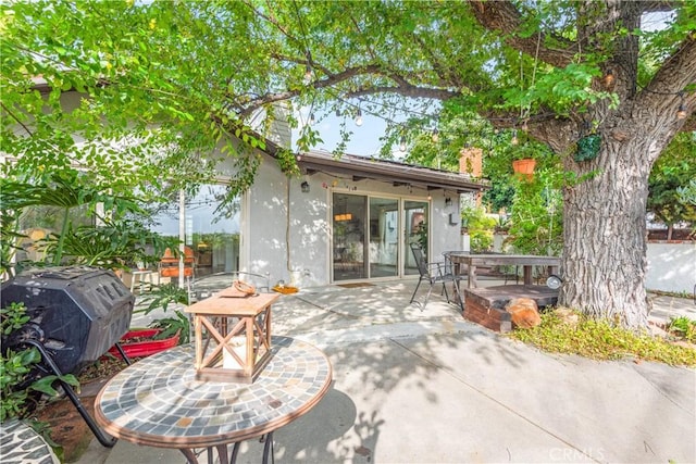 view of patio with area for grilling