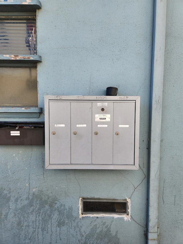 exterior details featuring mail boxes