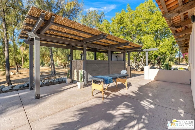 view of patio with a pergola