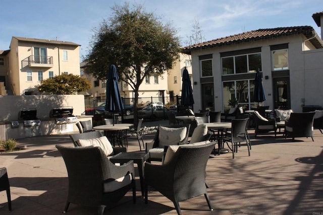 view of patio / terrace with an outdoor kitchen