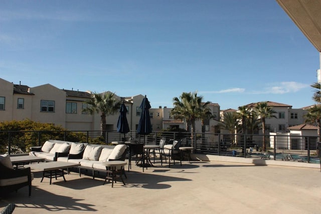 view of patio with an outdoor living space