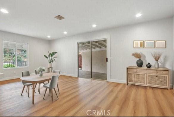 dining room featuring light wood-type flooring