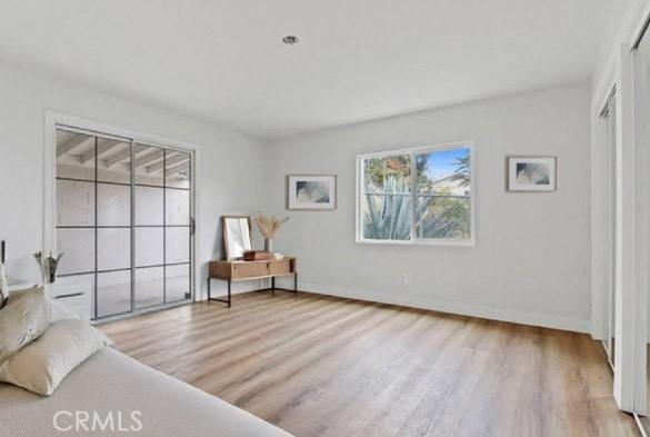 living area featuring light hardwood / wood-style floors