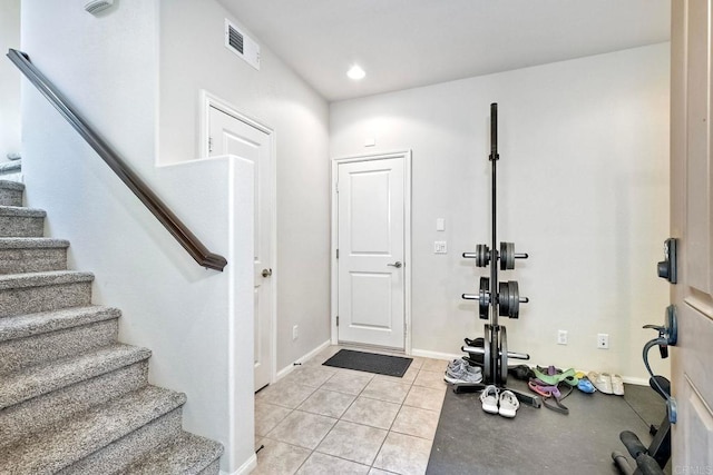 view of tiled entrance foyer