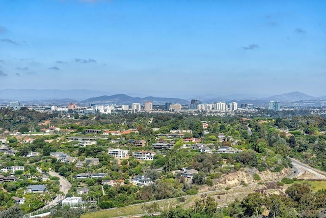 aerial view with a mountain view