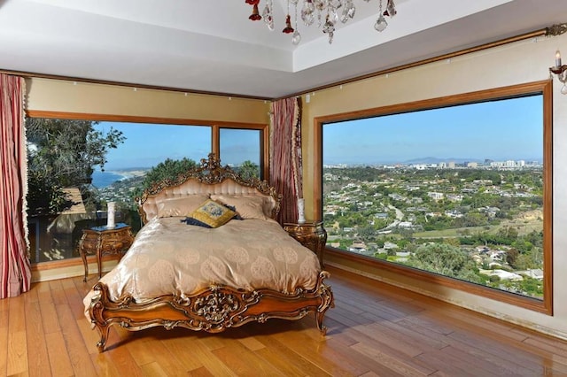 bedroom with light wood-type flooring