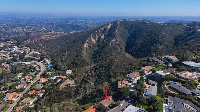 drone / aerial view with a mountain view