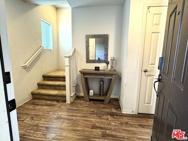 foyer featuring dark hardwood / wood-style flooring