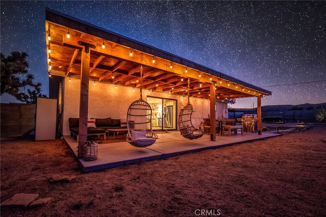 exterior space featuring outdoor lounge area