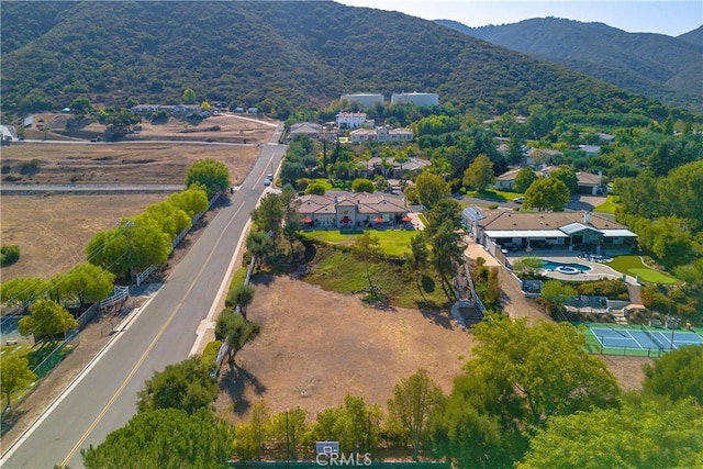 aerial view featuring a mountain view