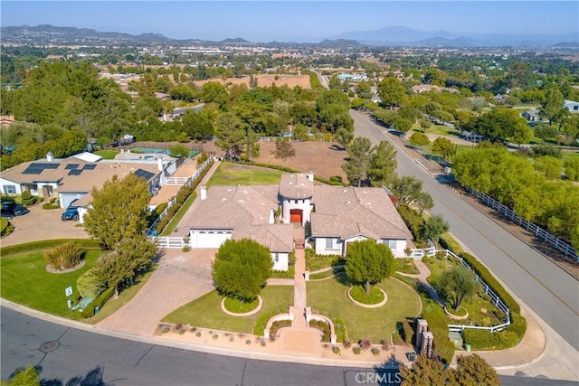 aerial view featuring a mountain view