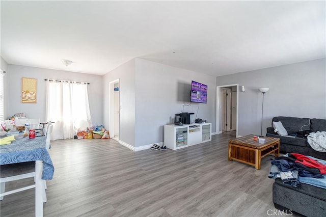 living room with light wood-type flooring