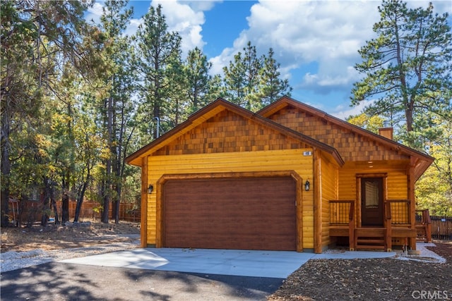 view of front of home with a garage