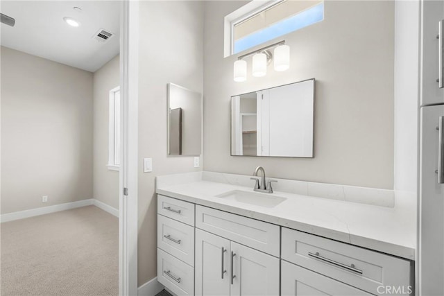 26176 Boulder View Ct, Menifee, CA 92584 - bathroom featuring vanity and baseboards