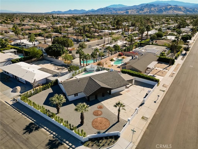 aerial view featuring a mountain view