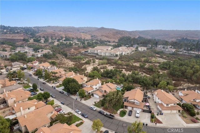 aerial view with a mountain view