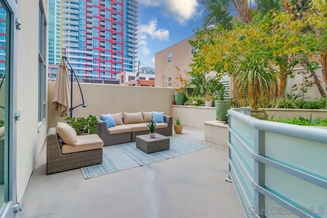 view of patio / terrace with an outdoor living space