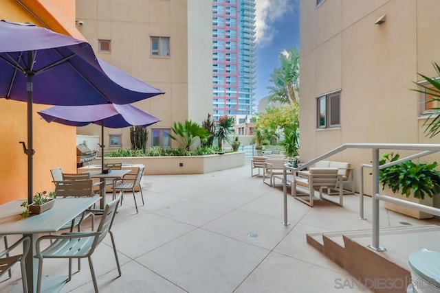 view of patio / terrace with a grill