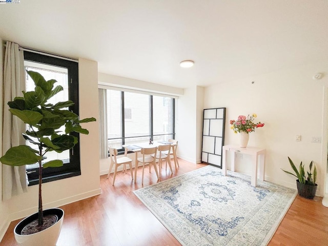 interior space with hardwood / wood-style flooring