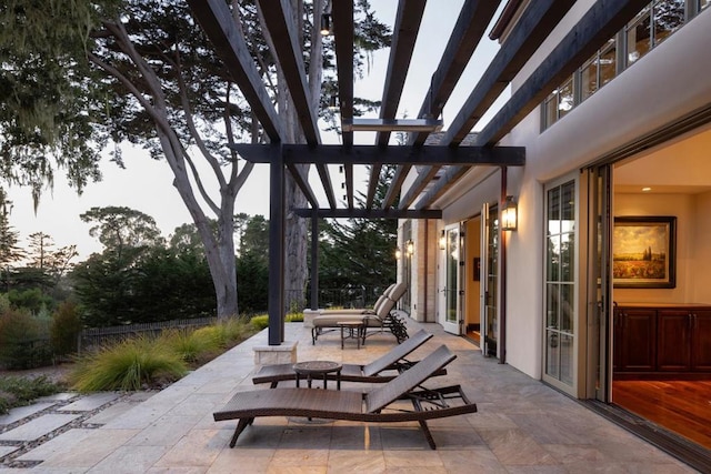 view of patio / terrace featuring a pergola