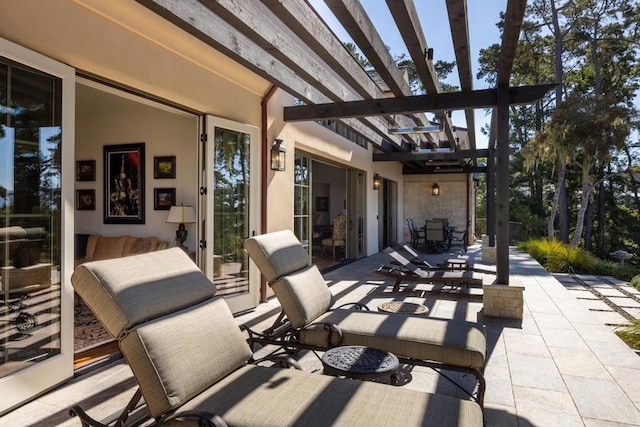 view of patio / terrace featuring a pergola