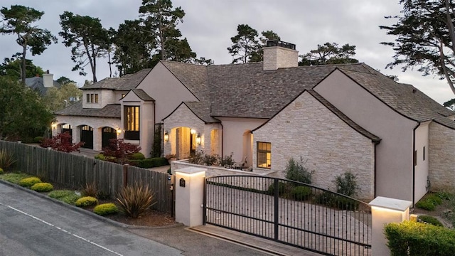 view of french country style house