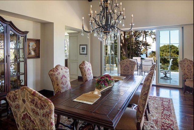 dining room featuring dark wood-type flooring