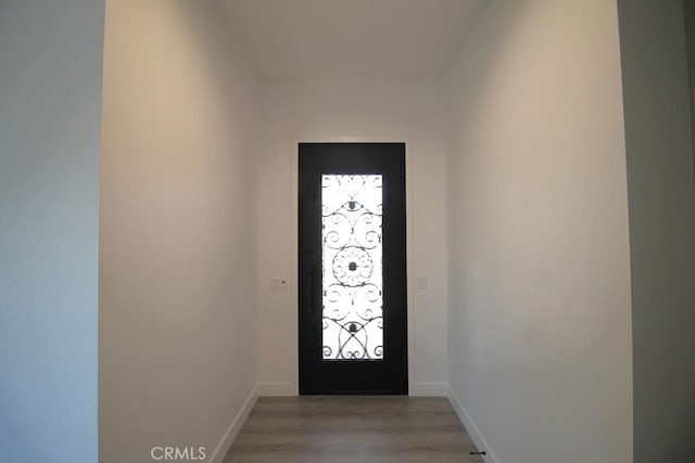 entrance foyer featuring light wood-type flooring