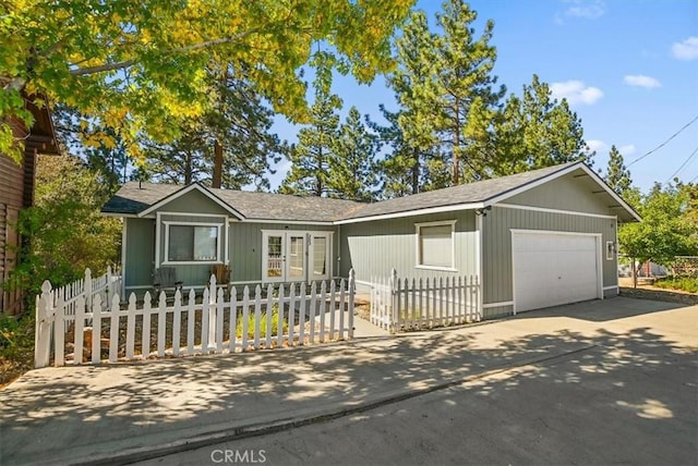 ranch-style home with a garage