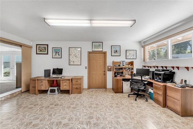 office area with french doors