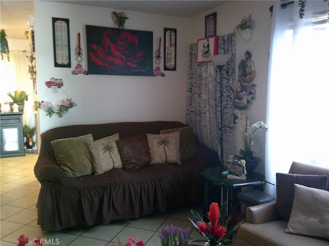 view of tiled living room