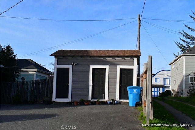 view of garage