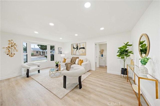 living room featuring light hardwood / wood-style floors