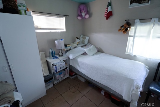 view of tiled bedroom