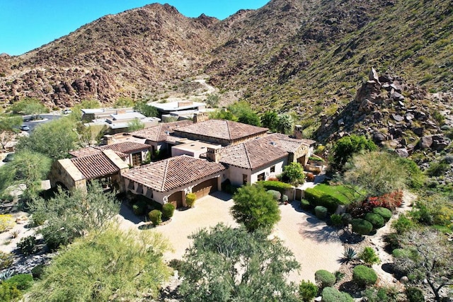 aerial view featuring a mountain view