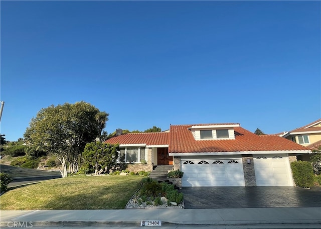 view of front of home with a front yard