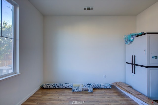 empty room with hardwood / wood-style flooring and a wealth of natural light