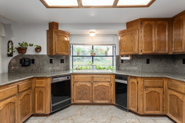 kitchen featuring sink, dishwasher, and decorative backsplash