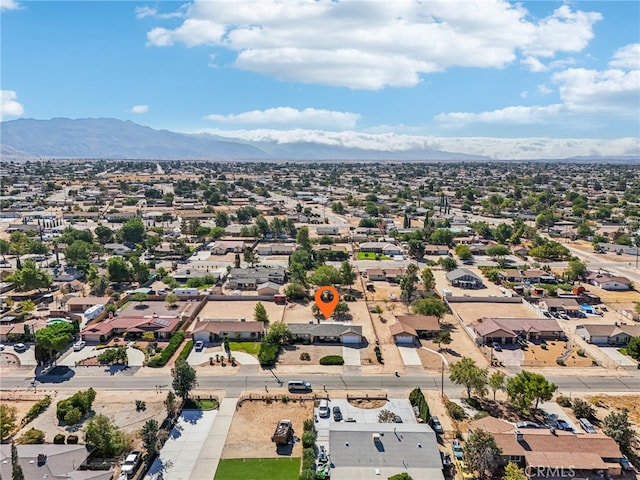 drone / aerial view with a mountain view