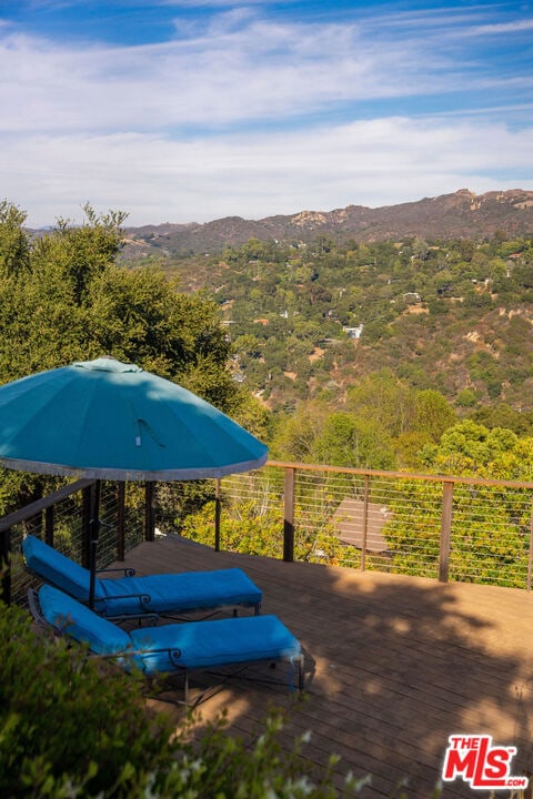 exterior space featuring a mountain view