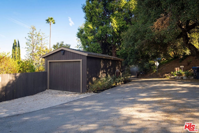 view of garage