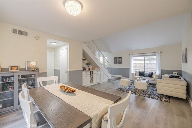 dining room featuring light hardwood / wood-style floors