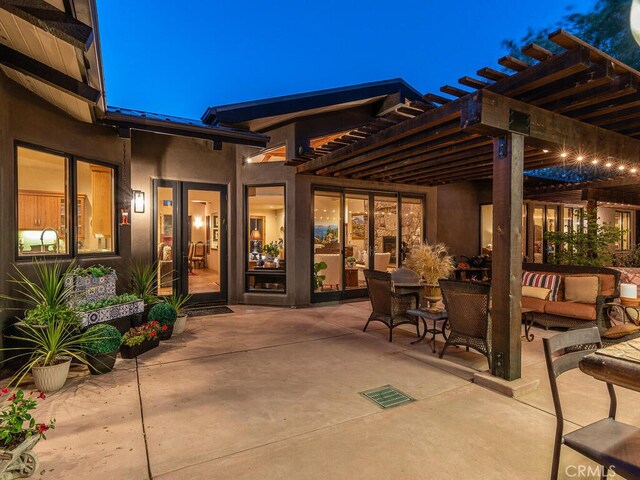 view of patio with a pergola