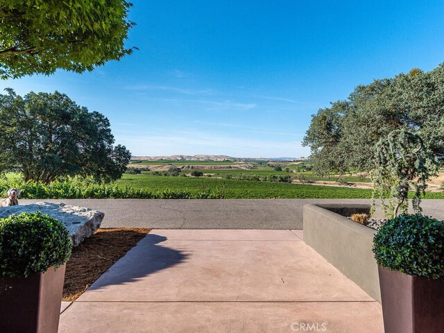 view of patio featuring a rural view