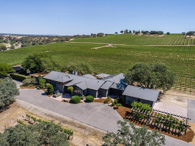 aerial view with a rural view