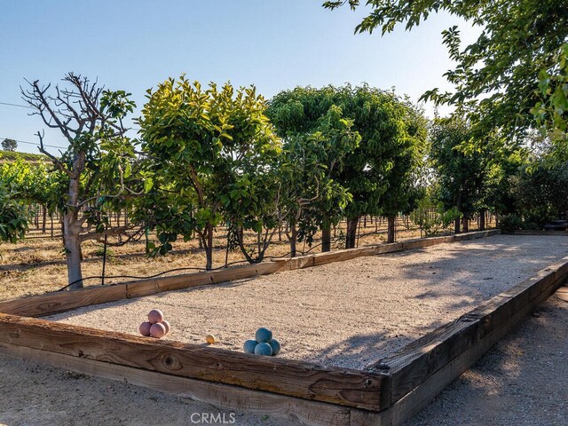 view of yard with a rural view