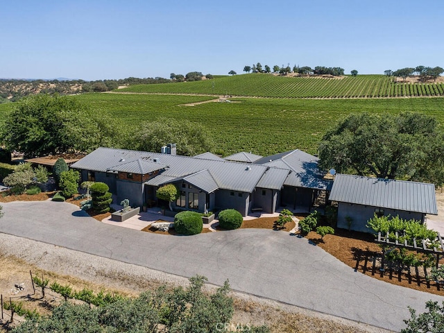 aerial view featuring a rural view