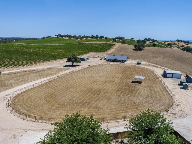 bird's eye view with a rural view